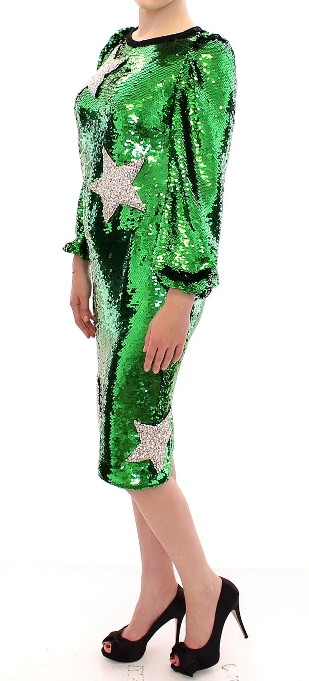 Masterpiece green sequined crystal swarovski dress