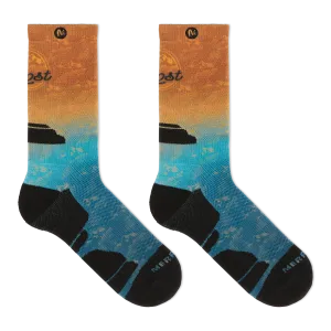 Merrell Tonal Printed Performance Crew Socks