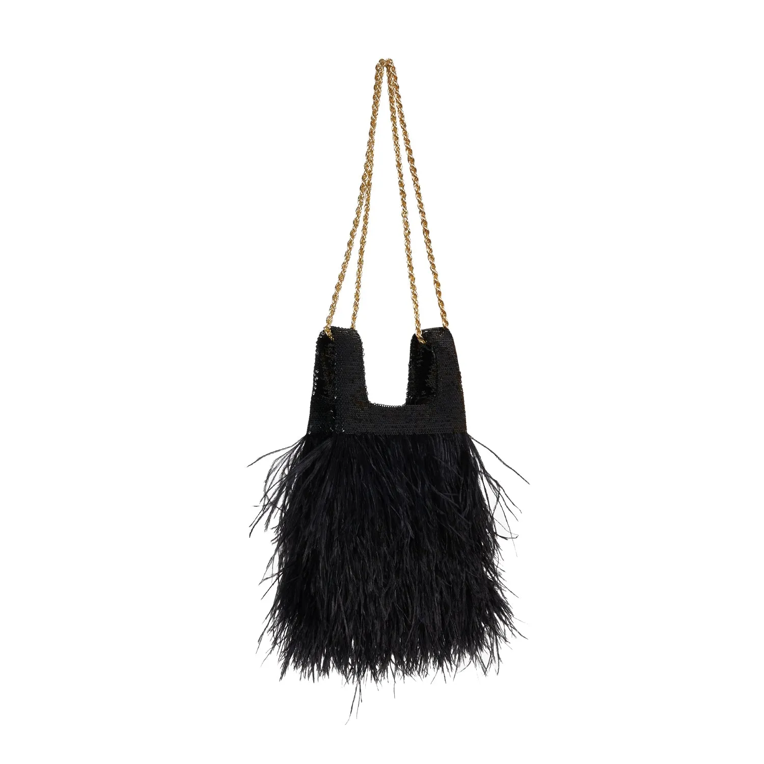 Micro Ines In Black Sequin With Feather