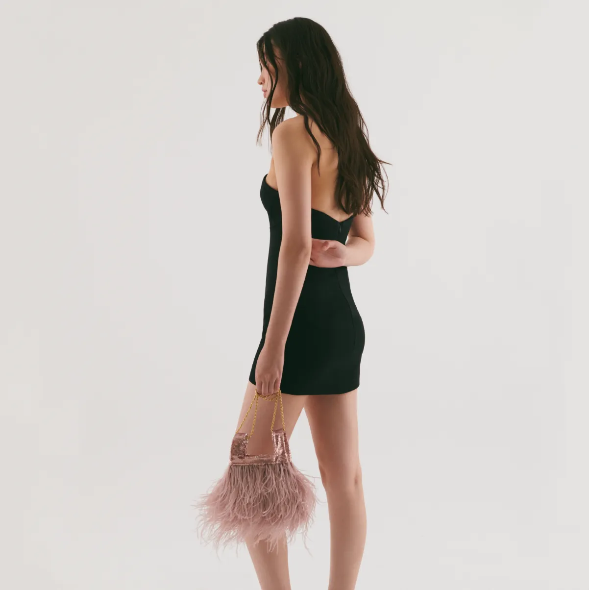Micro Ines In Tickled Pink Sequin With Feather