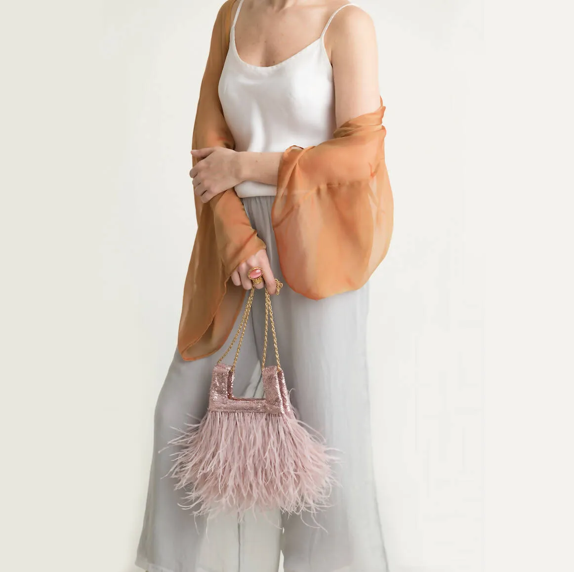 Micro Ines In Tickled Pink Sequin With Feather