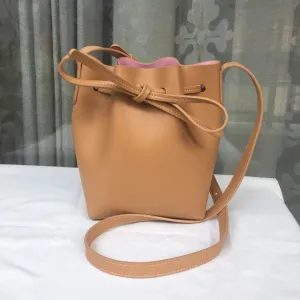 MINI bucket bag mansur women Split leather MINI shoulder bag