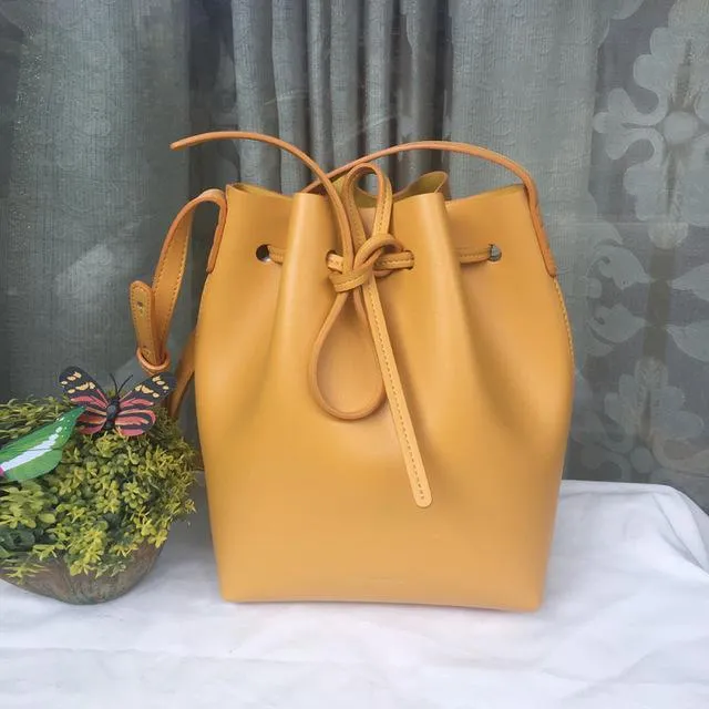 MINI bucket bag mansur women Split leather MINI shoulder bag