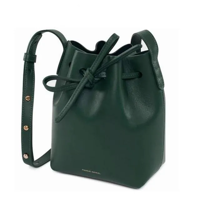 MINI bucket bag mansur women Split leather MINI shoulder bag