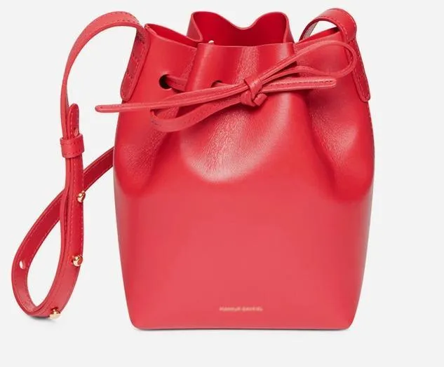 MINI bucket bag mansur women Split leather MINI shoulder bag