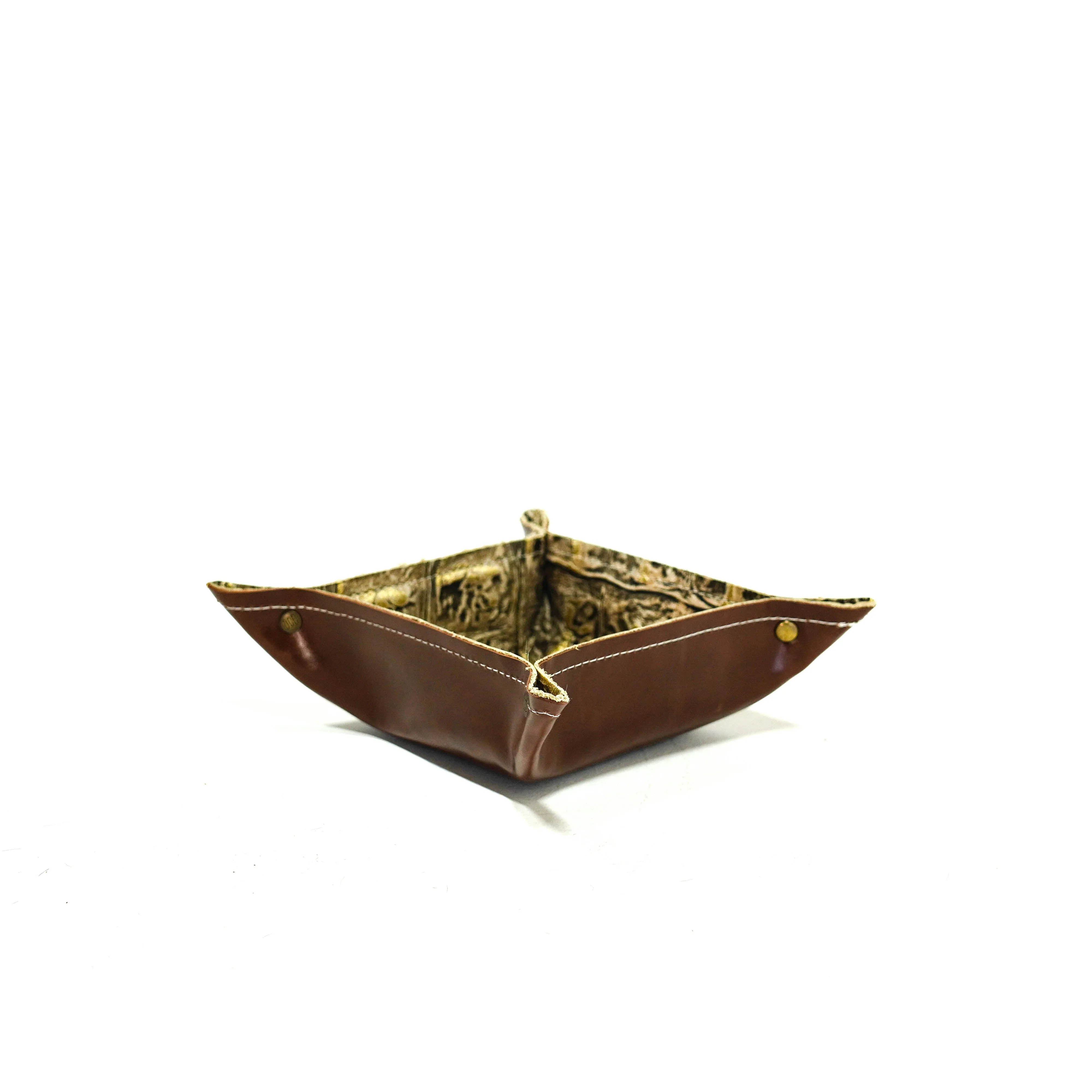 Mini Tray - Glossed Chocolate Leather w/ Vanilla Jumbo Croc