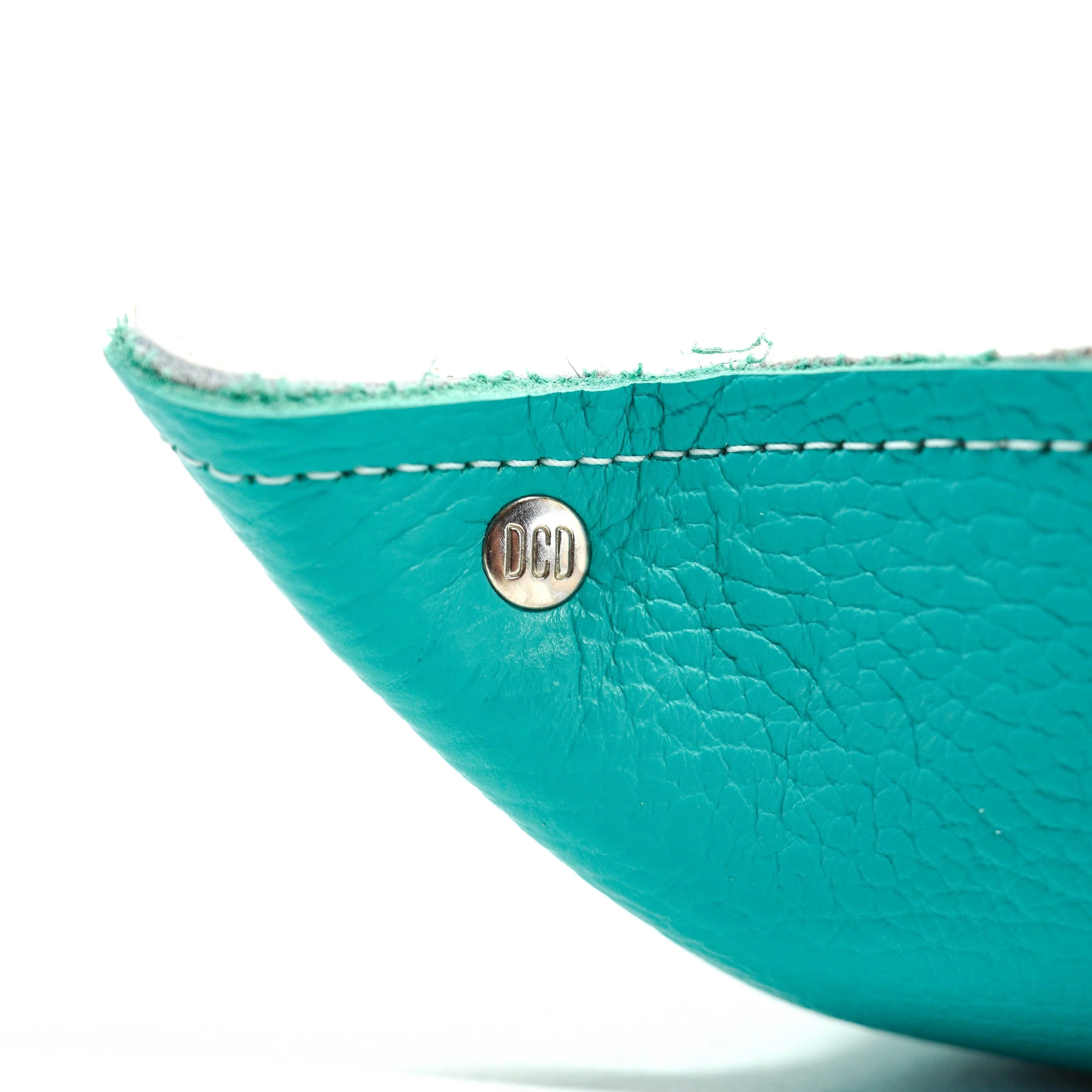 Mini Tray - Pebbled Turquoise Leather w/ Tricolor