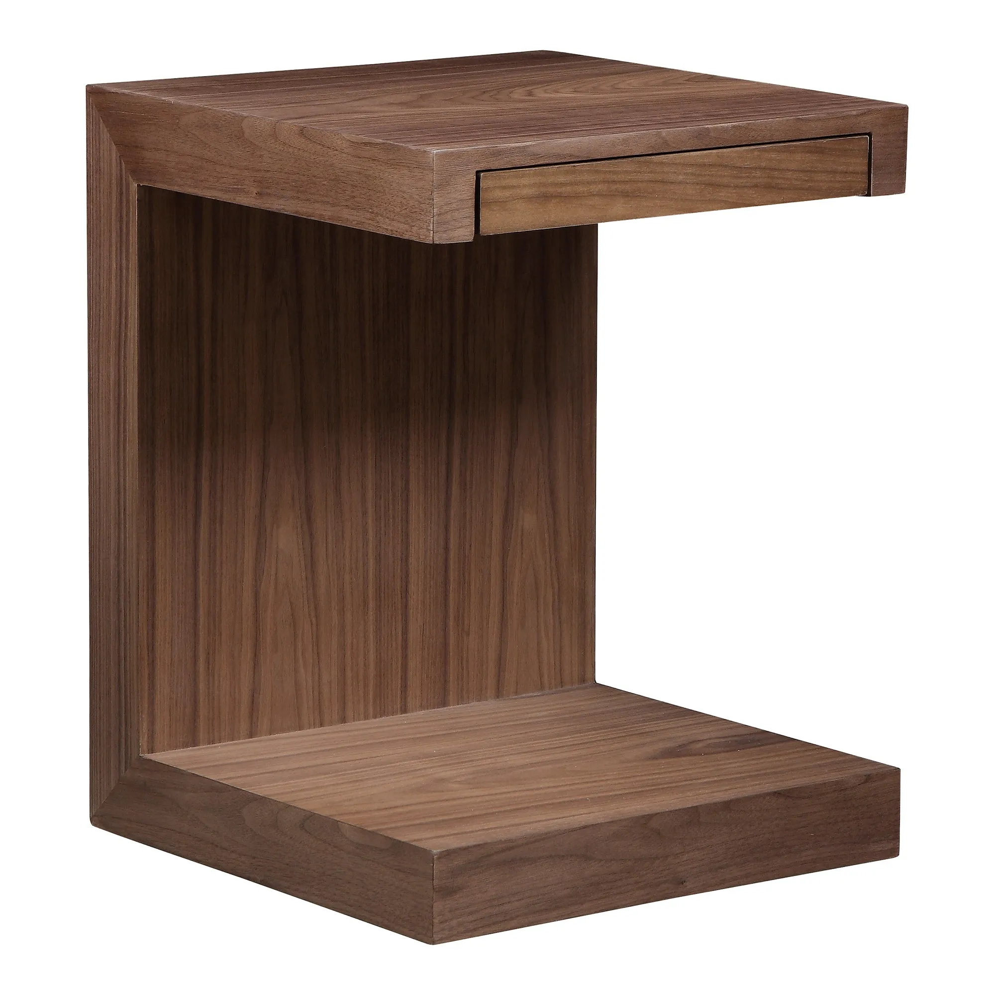 Modern Solid Wood Side Table with Hidden Drawer