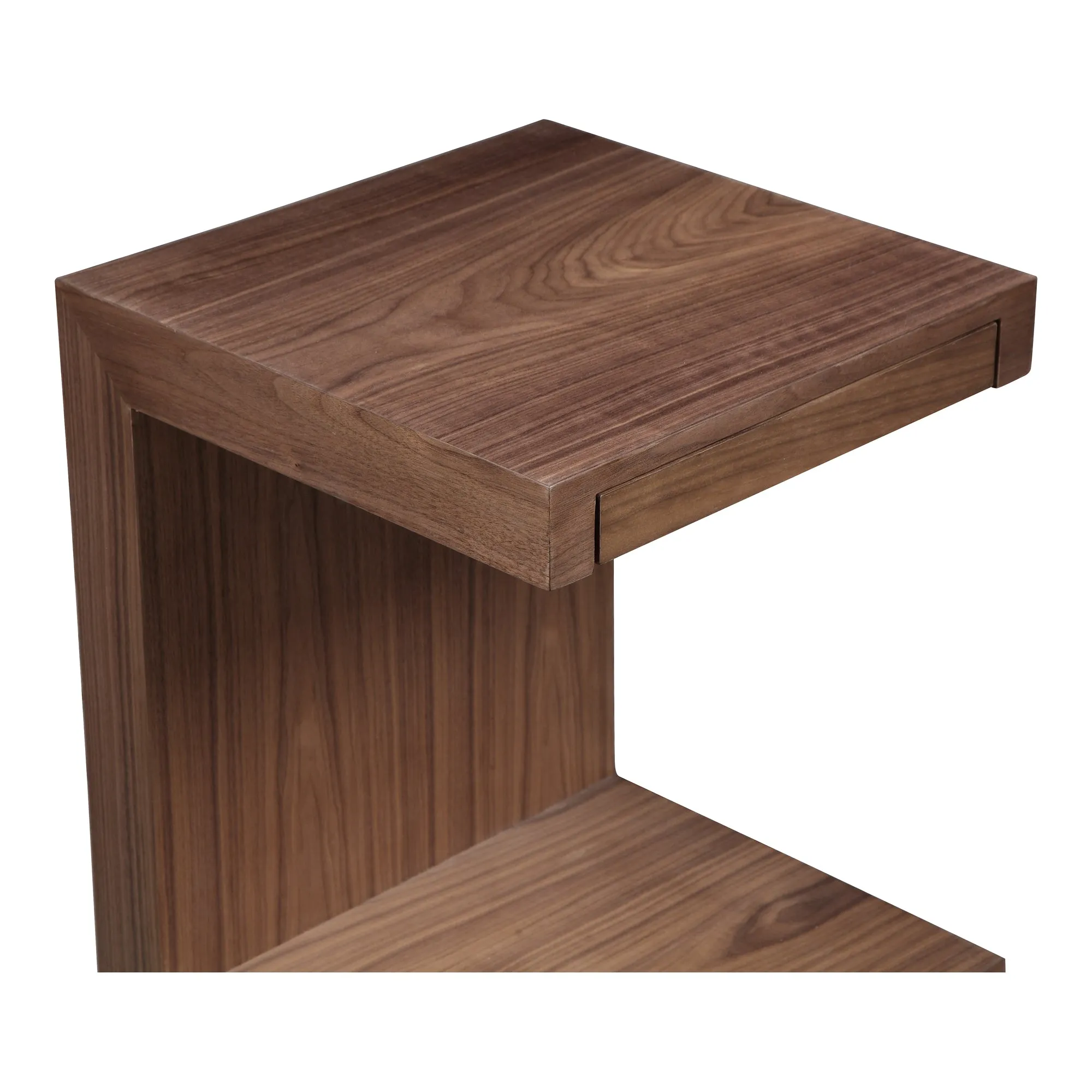 Modern Solid Wood Side Table with Hidden Drawer