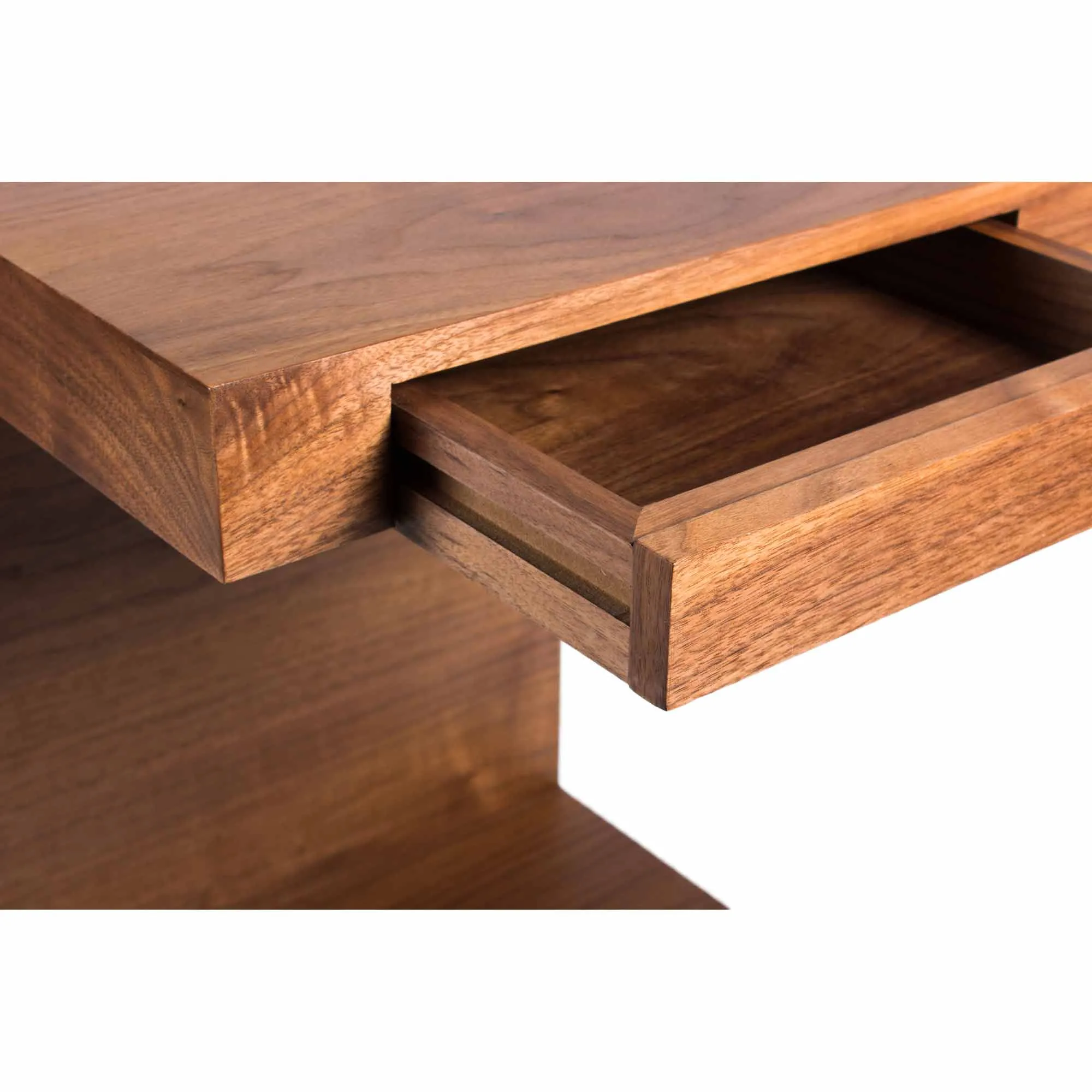 Modern Solid Wood Side Table with Hidden Drawer