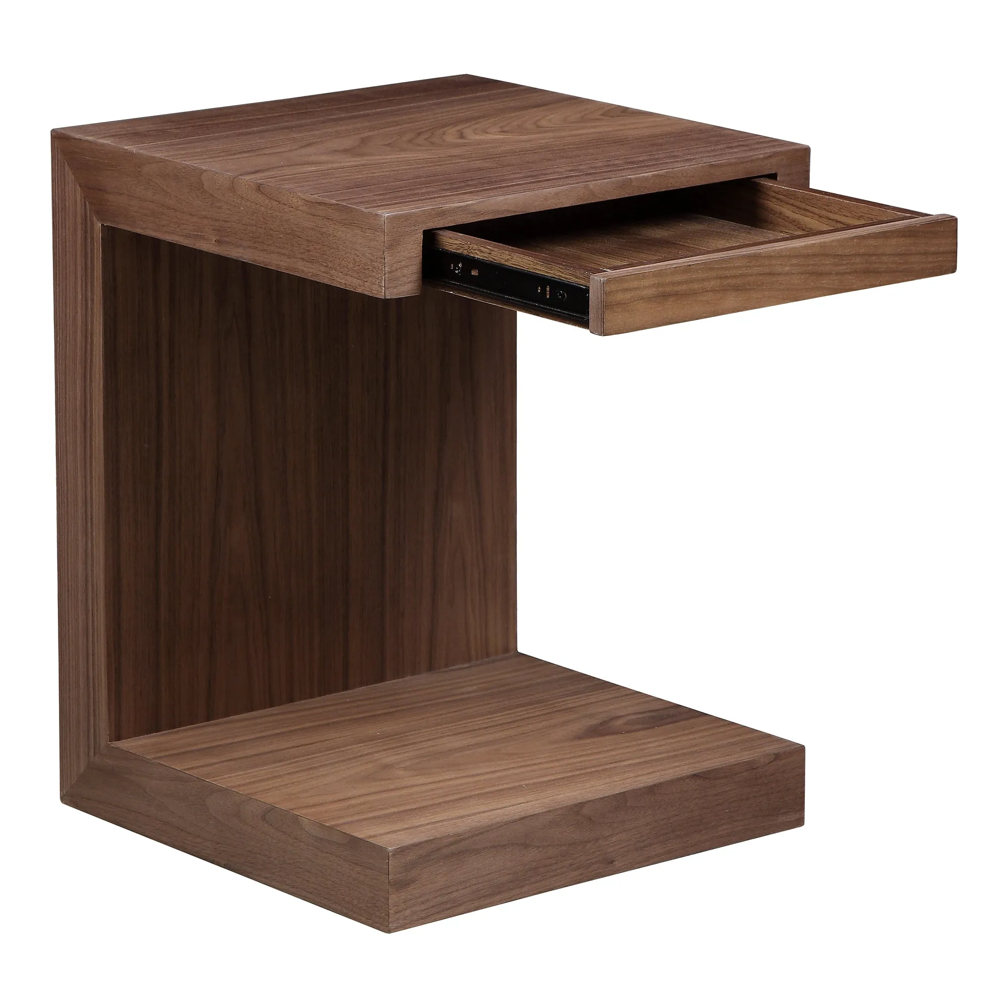 Modern Solid Wood Side Table with Hidden Drawer