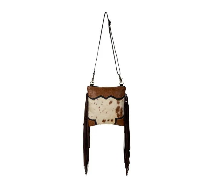 Myra Bag Cattle Drive Fringed Canvas & Hairon Bag