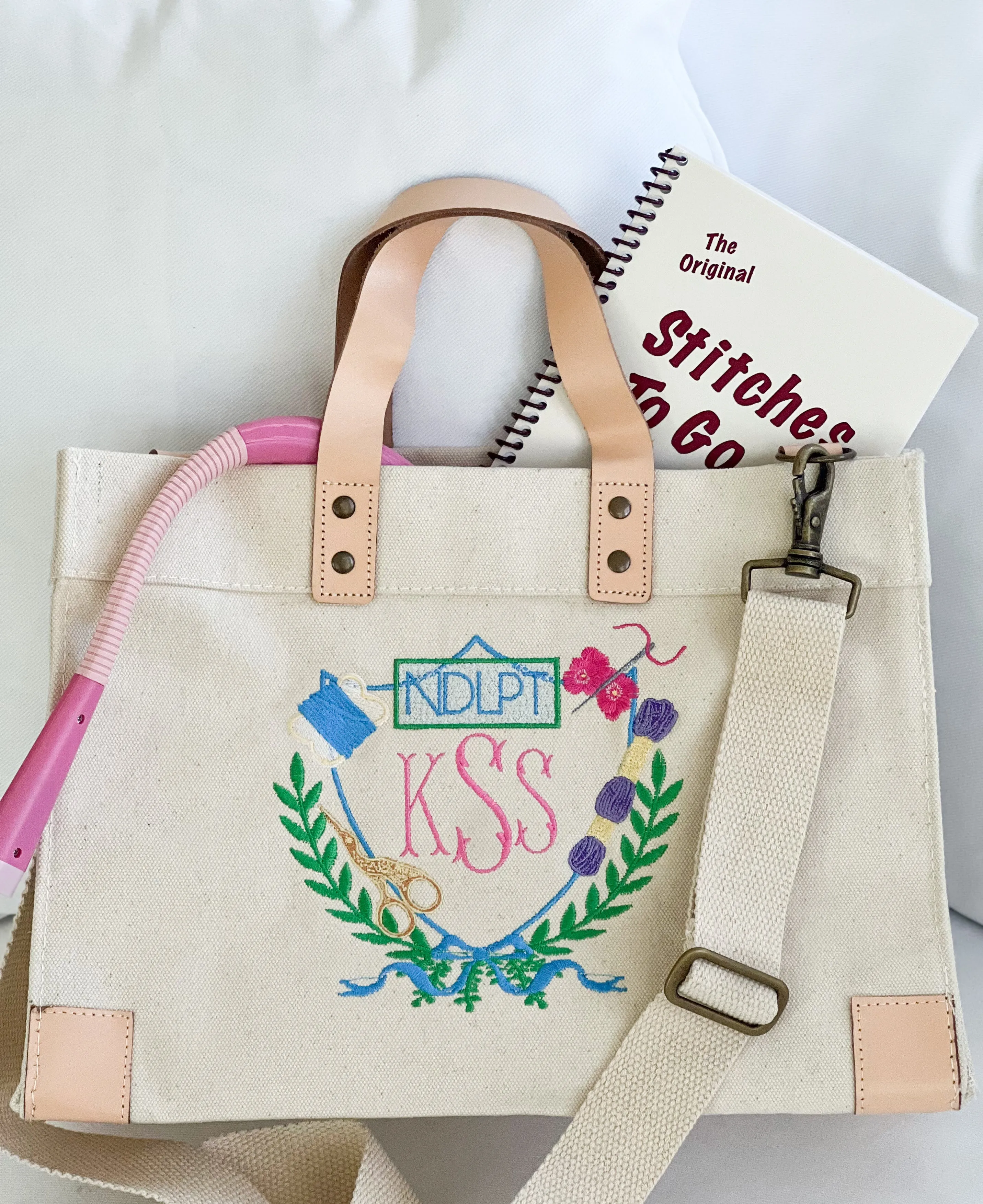Needlpoint Crest Tote Bag