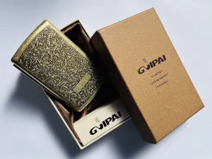 NEW Cigarette Case Mini Tobacco Box Metal Retro 85mm 3.74 Inch King Size 12 Capacity Sturdy Double Sided Spring Clip Open Pocket Holder Vintage Golden Magic