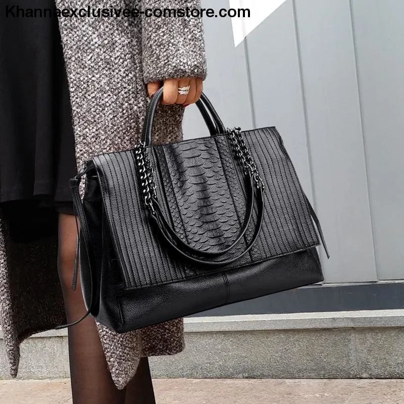 NIGEDU Branded designer Ladies luxury crocodile leather handbag Women's Chain shoulder bag Purse