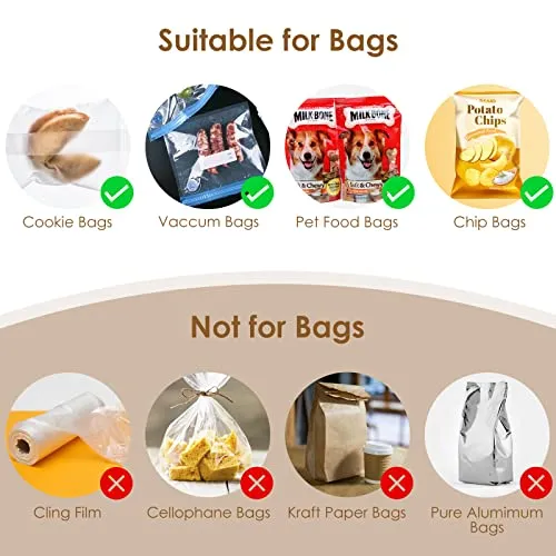 ODSD Mini Bag Sealer, 2 IN 1 Heat Sealer & Cutter Battery Powered, Portable Handheld Bag Resealer Vacuum Sealer Saver Machine Kitchen Gadget for Chip Bags Food Storage (Battery Included)