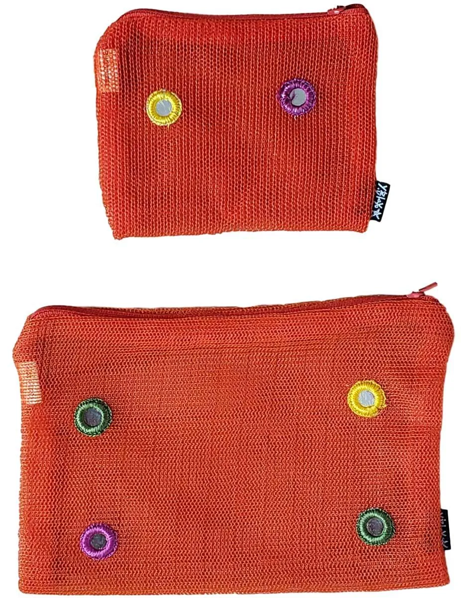 Orange Tote Bag and Accessories Set