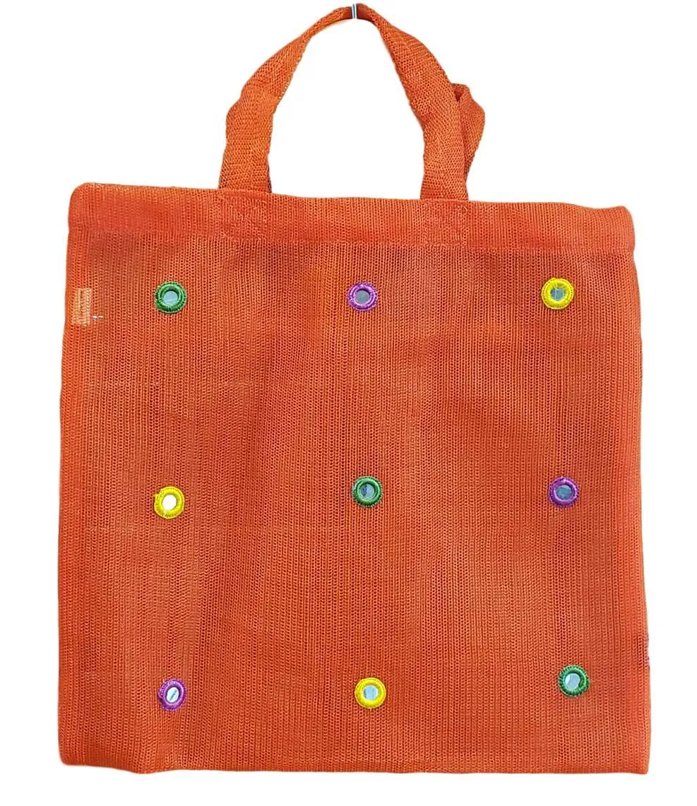 Orange Tote Bag and Accessories Set