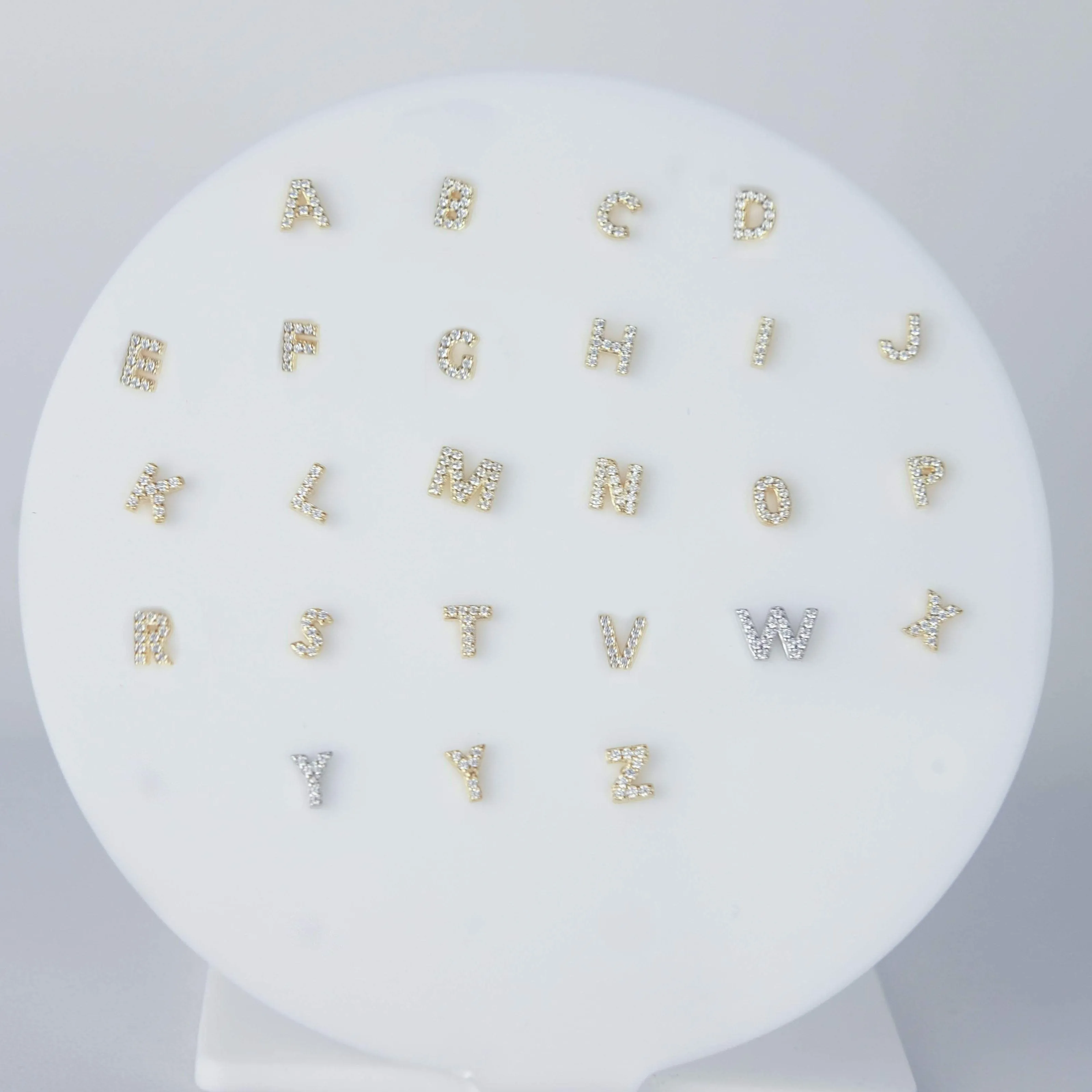 Pave Initial Stud Earring