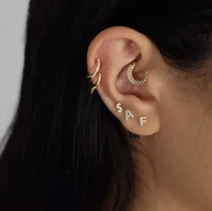 Pave Initial Stud Earring