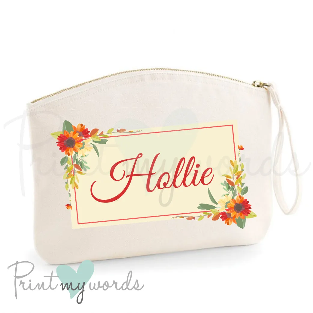Personalised Floral Make Up Bag