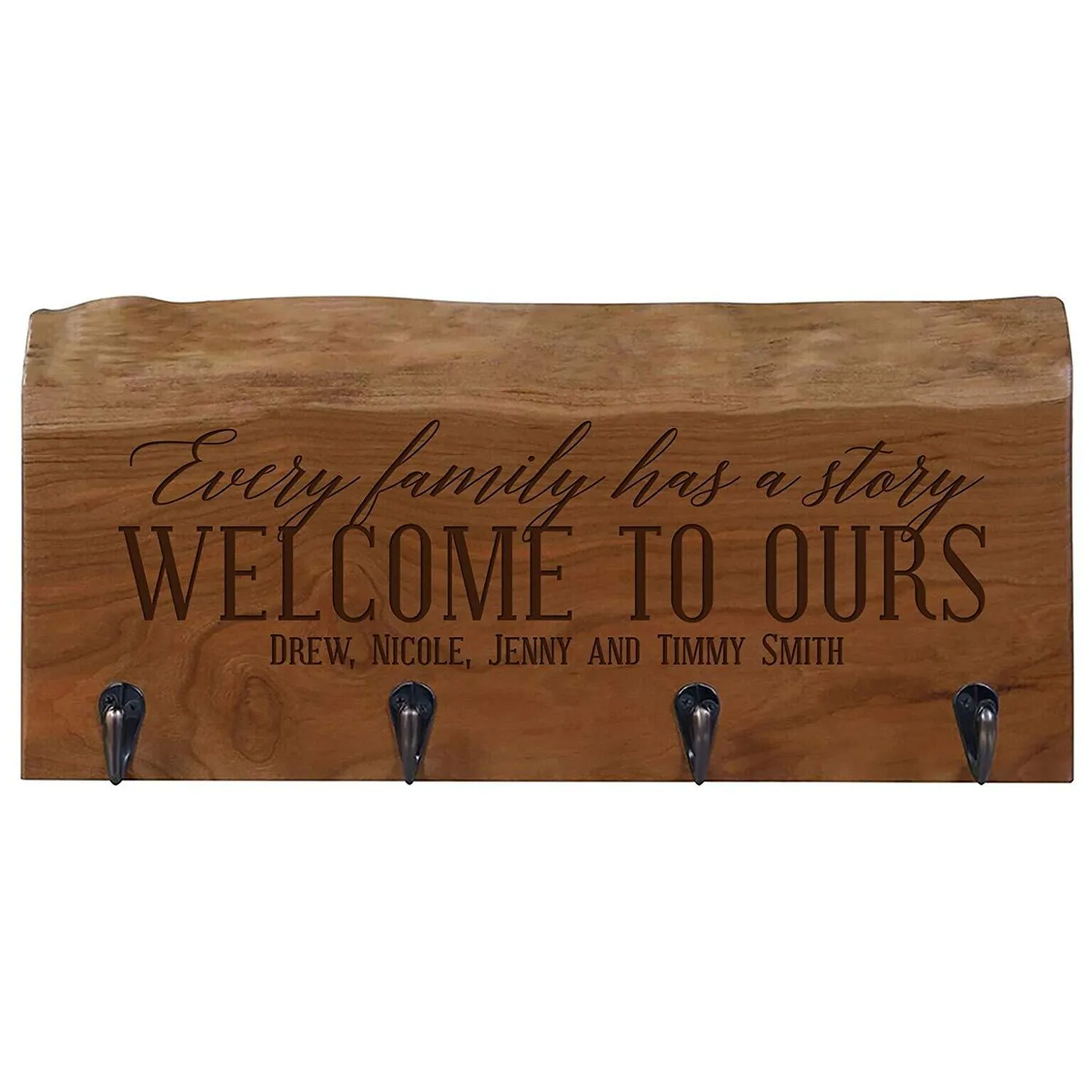 Personalized Reclaimed Cherry Mounted Coat Rack Organized 16" L x 7" W x 4.25" H