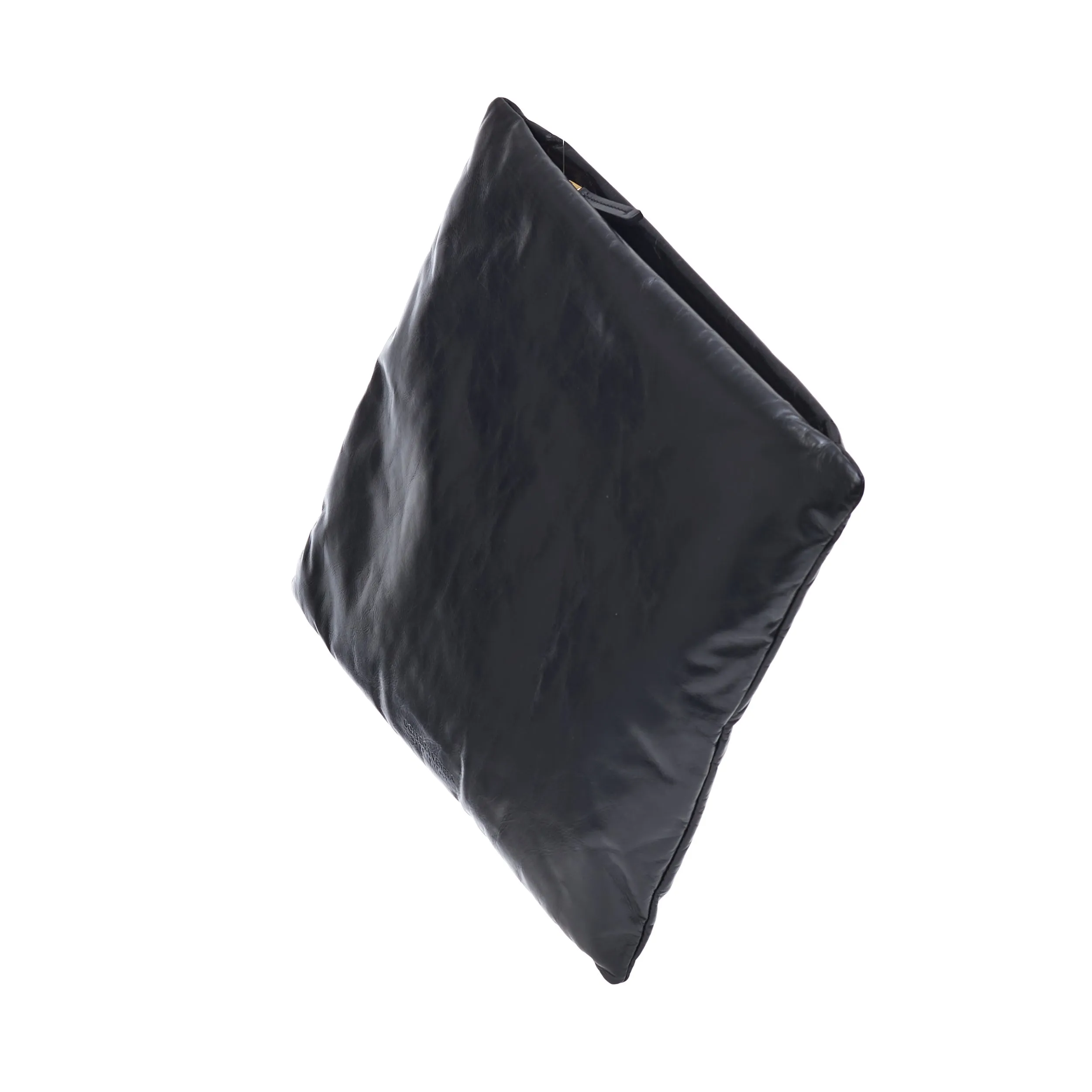 Pillow Pouch In Black Puffy Leather