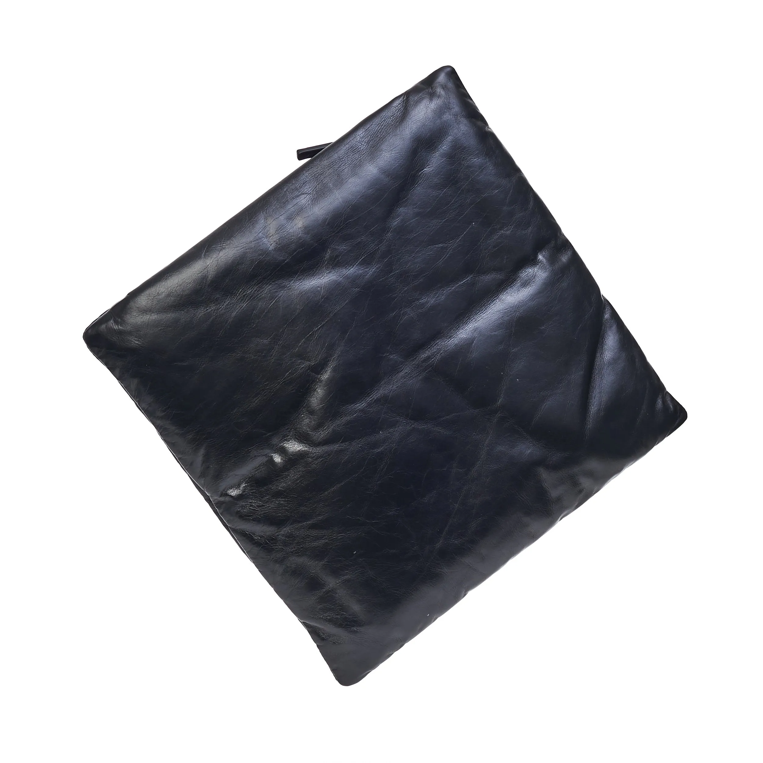 Pillow Pouch In Black Puffy Leather