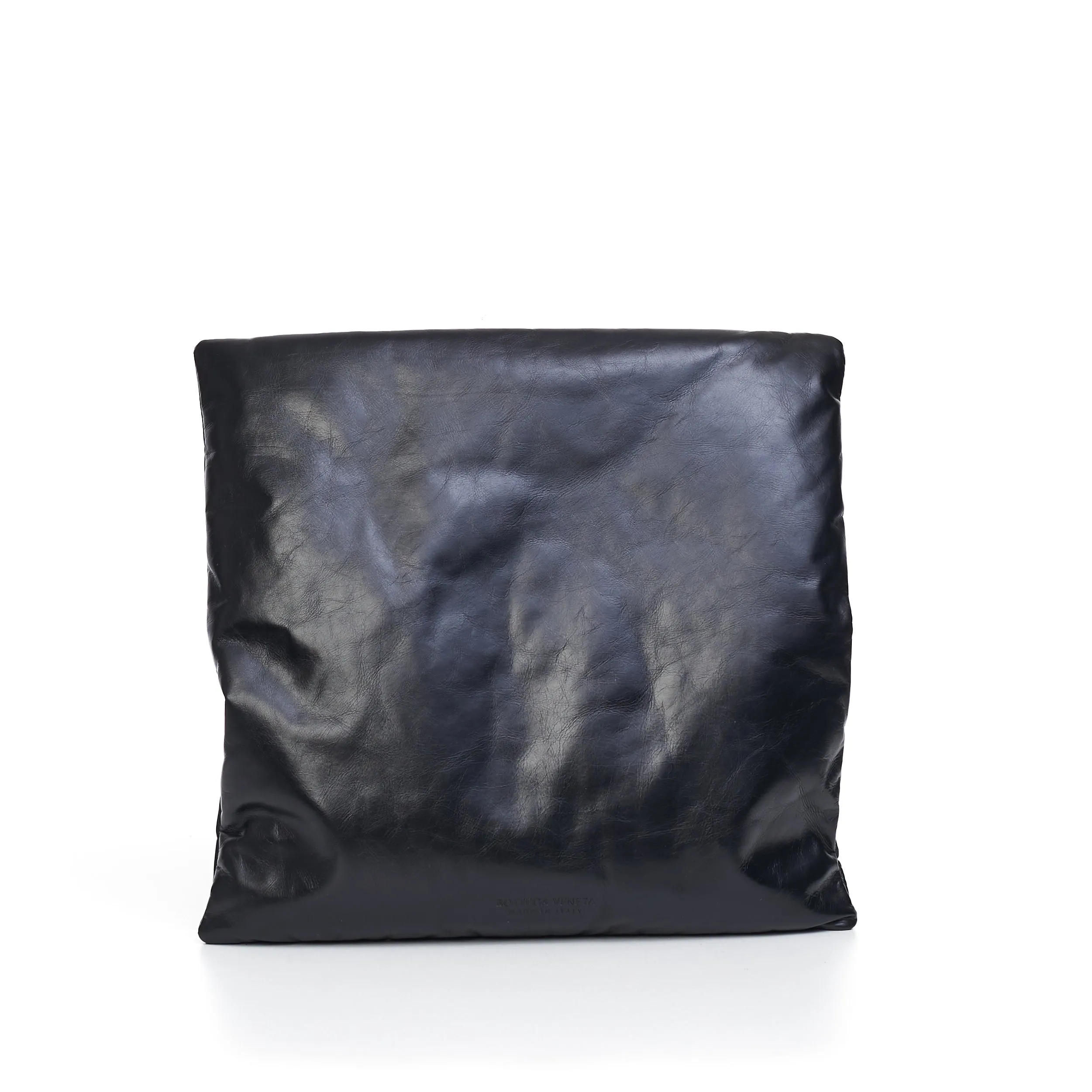 Pillow Pouch In Black Puffy Leather