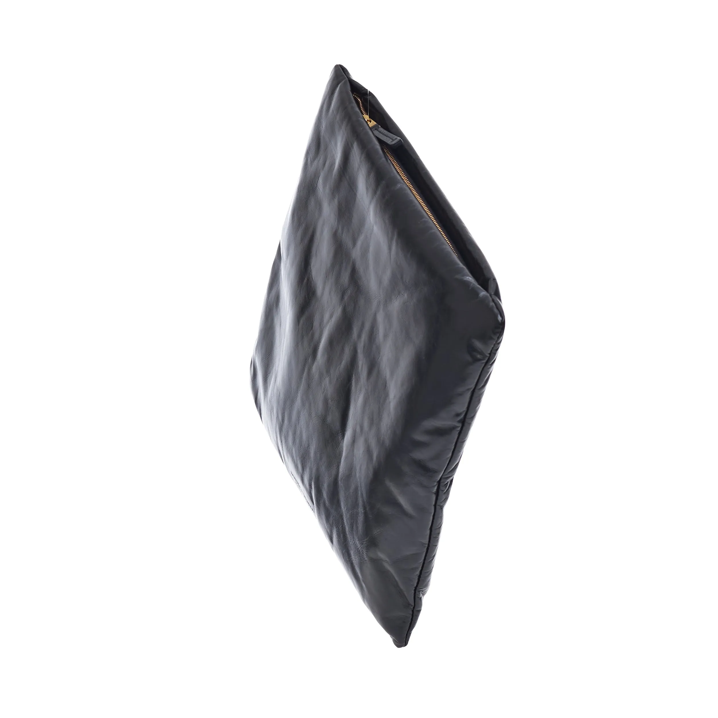 Pillow Pouch In Black Puffy Leather