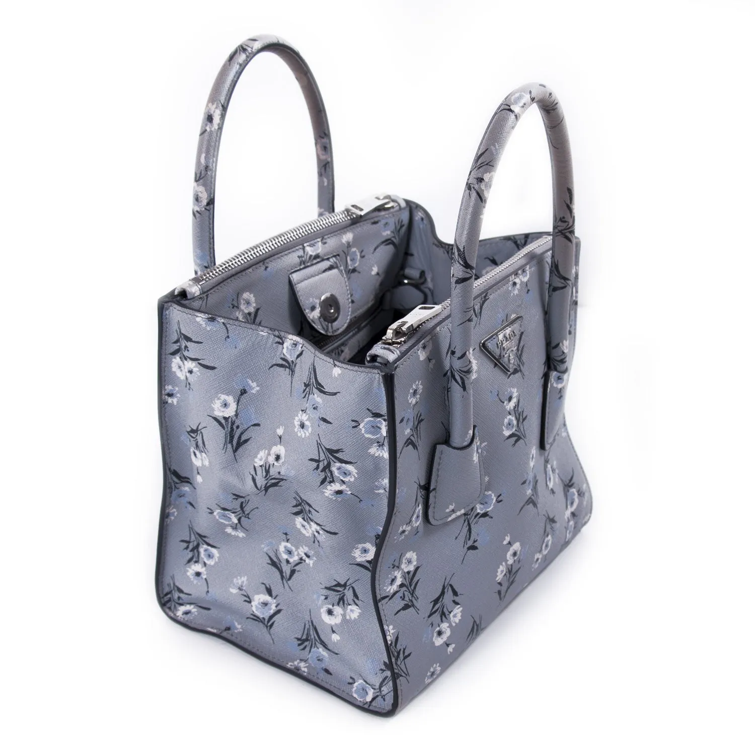 Prada City Calf Double Zip Tote