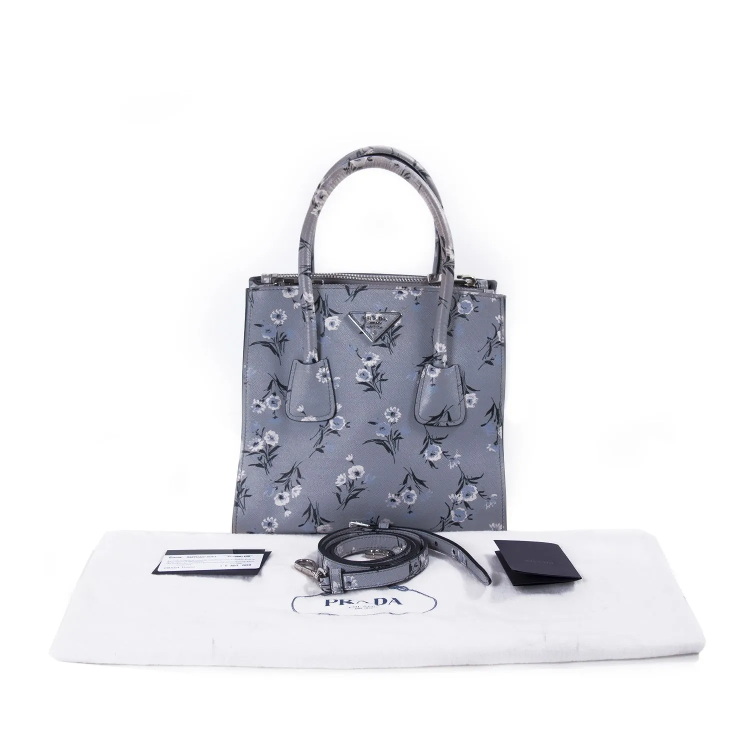 Prada City Calf Double Zip Tote