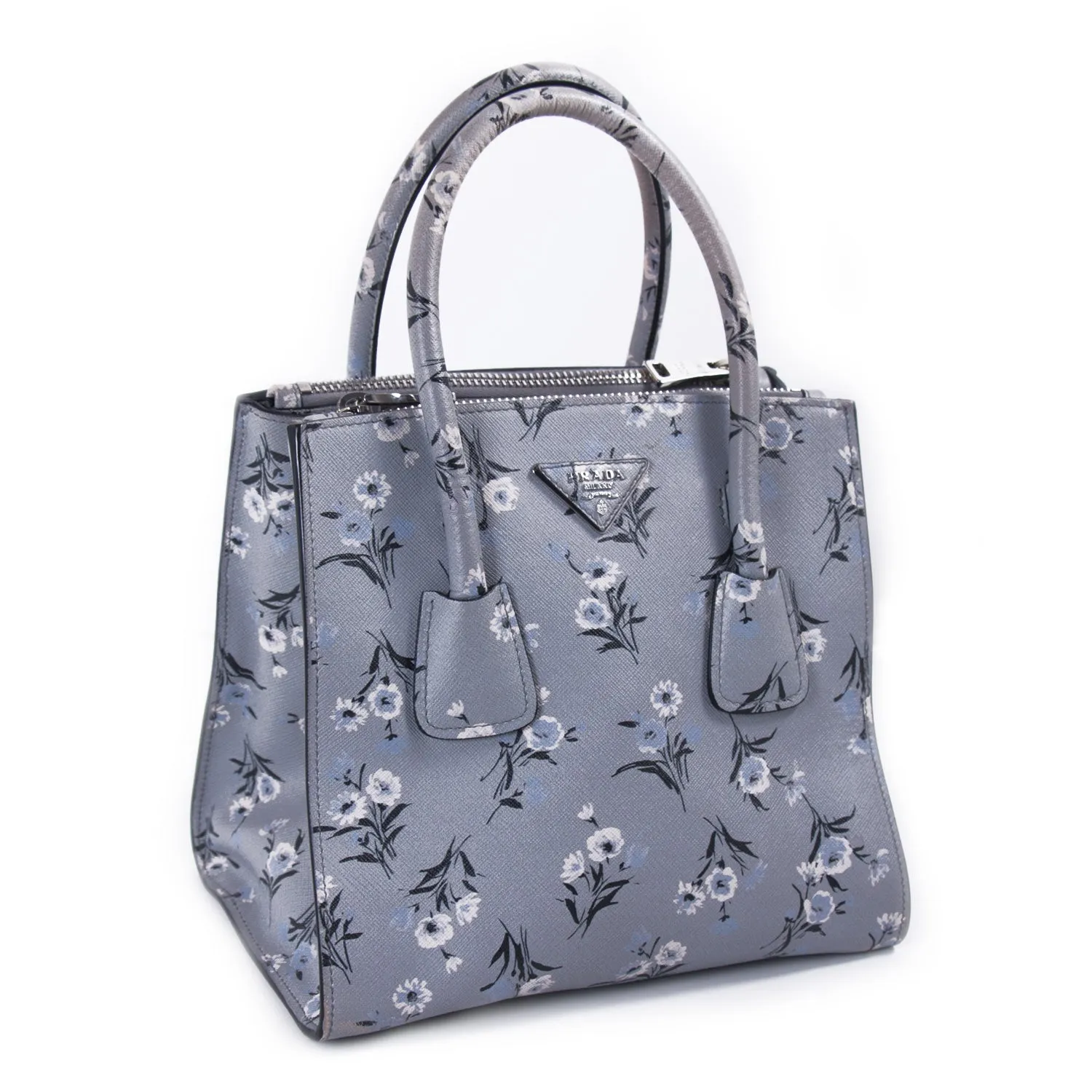 Prada City Calf Double Zip Tote