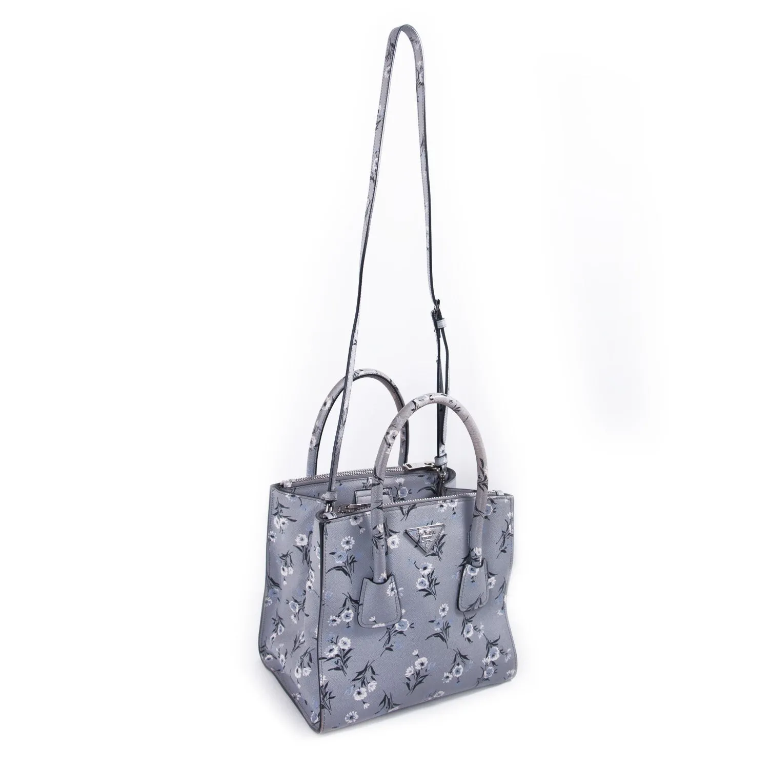 Prada City Calf Double Zip Tote
