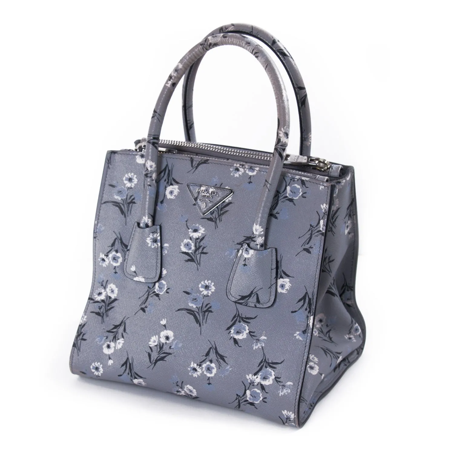 Prada City Calf Double Zip Tote