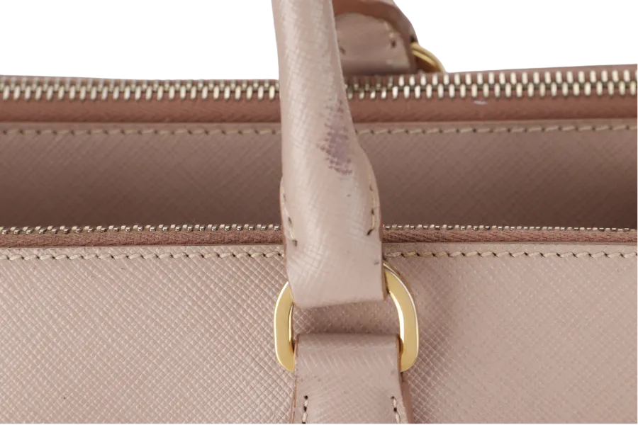 PRADA GALLERIA (BN1802) LIGHT PINK VITELLO DAINO LEATHER GOLD HARDWARE NO DUST COVER