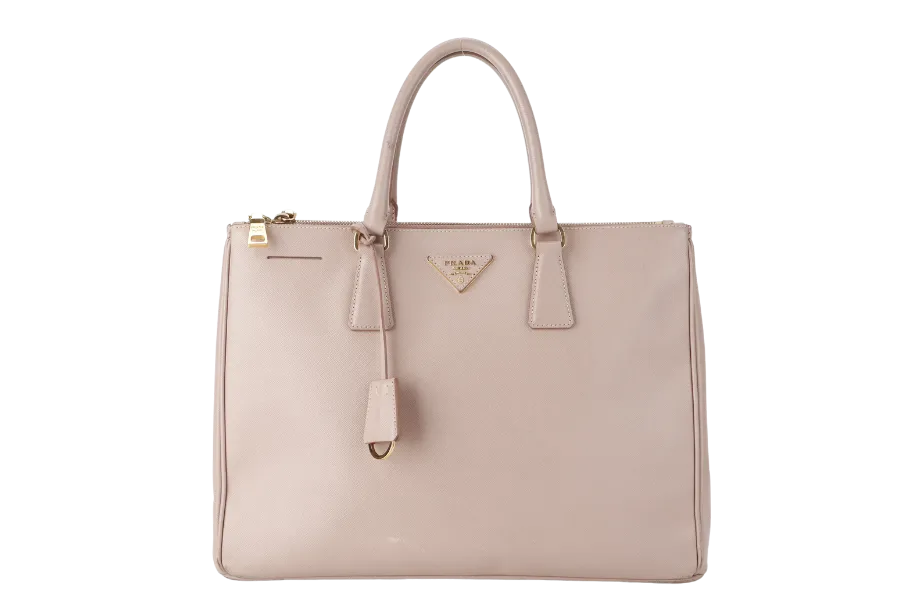 PRADA GALLERIA (BN1802) LIGHT PINK VITELLO DAINO LEATHER GOLD HARDWARE NO DUST COVER