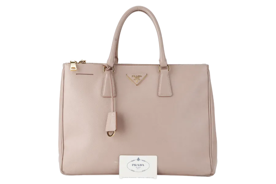 PRADA GALLERIA (BN1802) LIGHT PINK VITELLO DAINO LEATHER GOLD HARDWARE NO DUST COVER