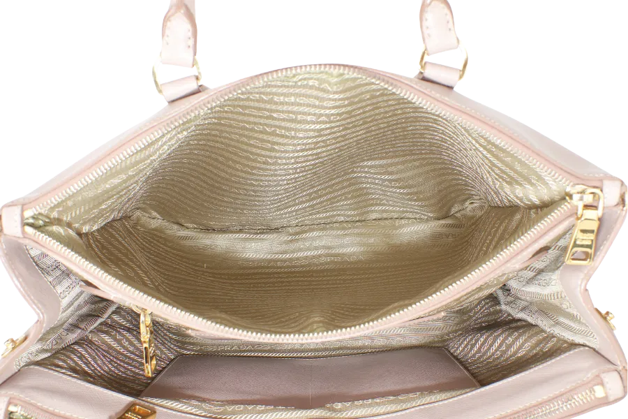 PRADA GALLERIA (BN1802) LIGHT PINK VITELLO DAINO LEATHER GOLD HARDWARE NO DUST COVER