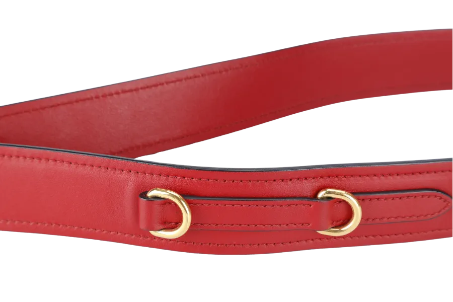 PRADA IBA116 RED ROSSO SAFFIANO x SMOOTH LEATHER BAG WITH STRAPS, CARD AND DUST COVER