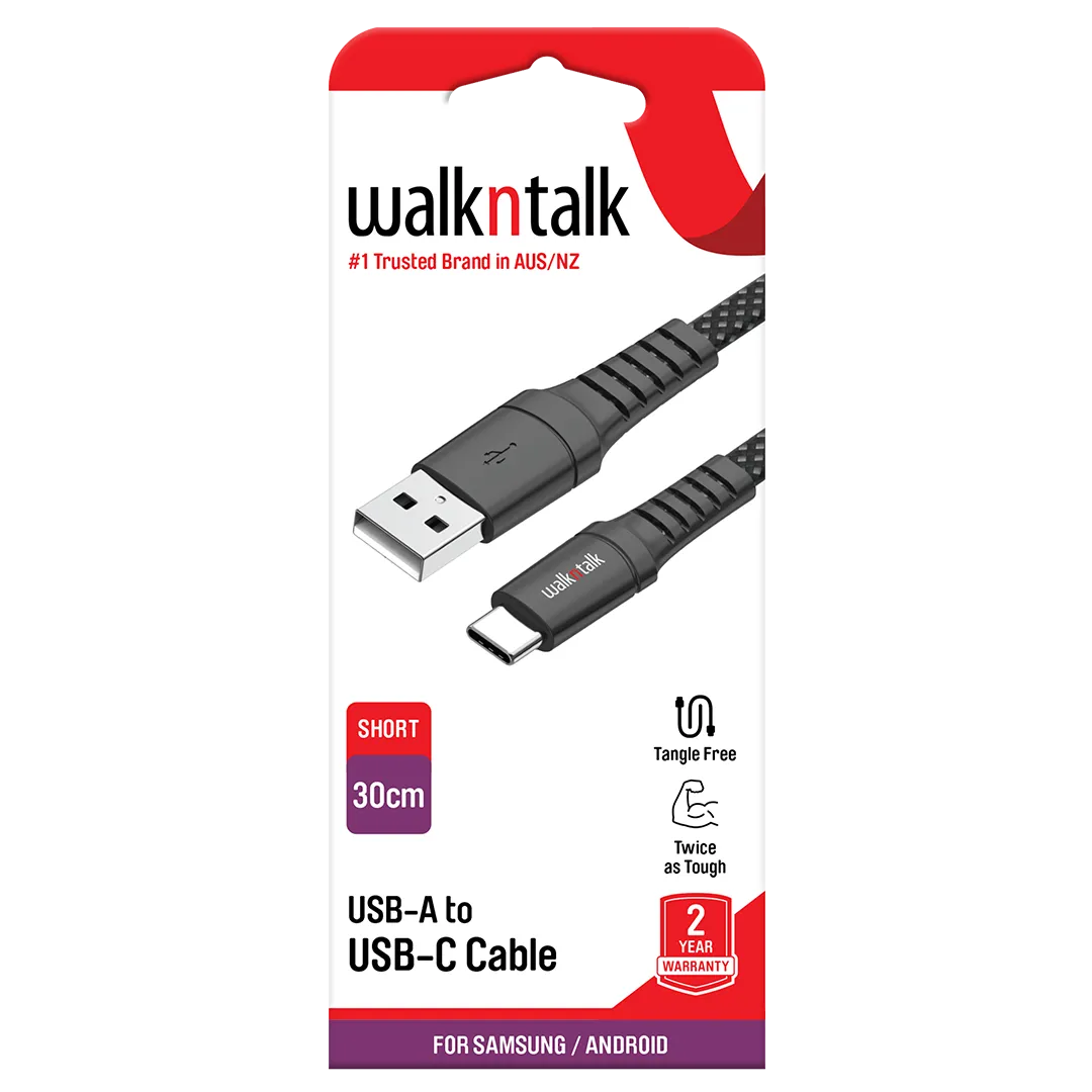 Premium 30cm Braided USBC Charge & Sync Cable