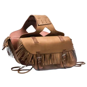 PU48L - Large Fringed Saddlebag- Brown