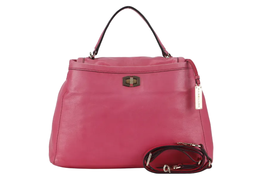 RABEANCO PINK LEATHER 2 WAY USE BAG WITH DUST COVER