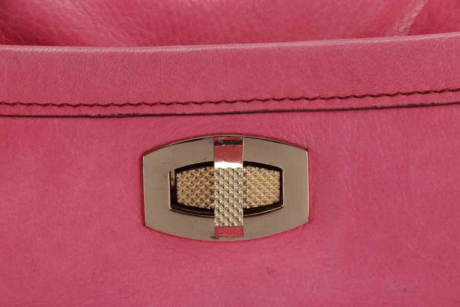 RABEANCO PINK LEATHER 2 WAY USE BAG WITH DUST COVER