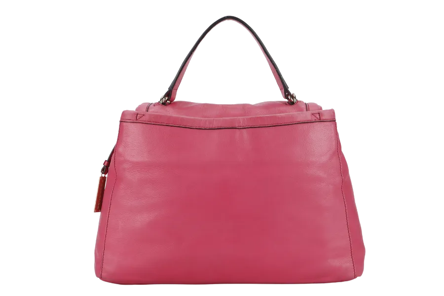 RABEANCO PINK LEATHER 2 WAY USE BAG WITH DUST COVER
