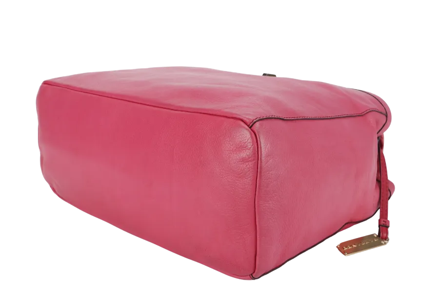 RABEANCO PINK LEATHER 2 WAY USE BAG WITH DUST COVER