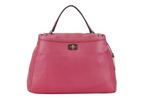 RABEANCO PINK LEATHER 2 WAY USE BAG WITH DUST COVER