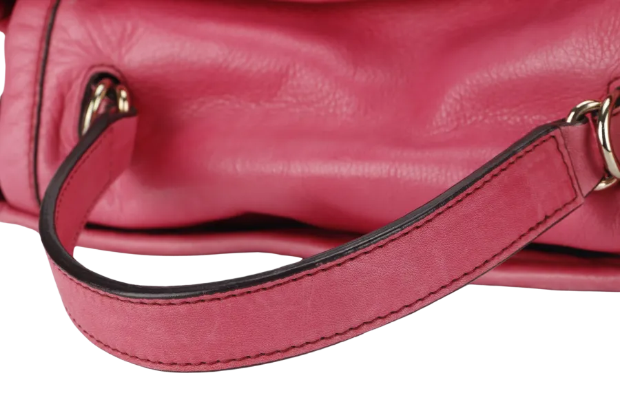 RABEANCO PINK LEATHER 2 WAY USE BAG WITH DUST COVER