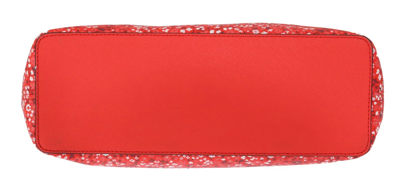 Red JET SET TRAVEL Leather Tote Bag Carryall