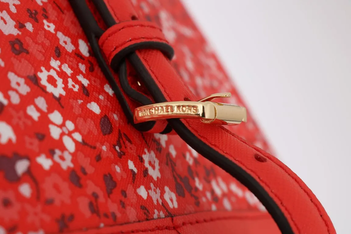 Red JET SET TRAVEL Leather Tote Bag Carryall